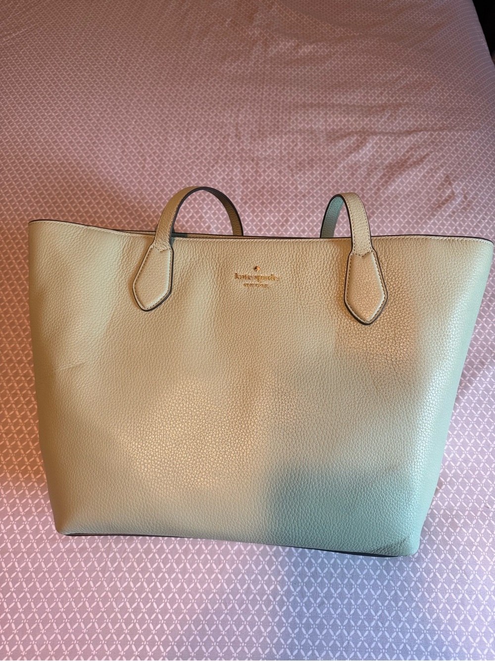 Kate Spade Leila Pebbled Leather Tote Beach Glass